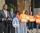 Mayor Levar M. Stoney joins community partners Tuesday during National Gun Violence Awareness Week to announce the city’s plan to stop the killings.