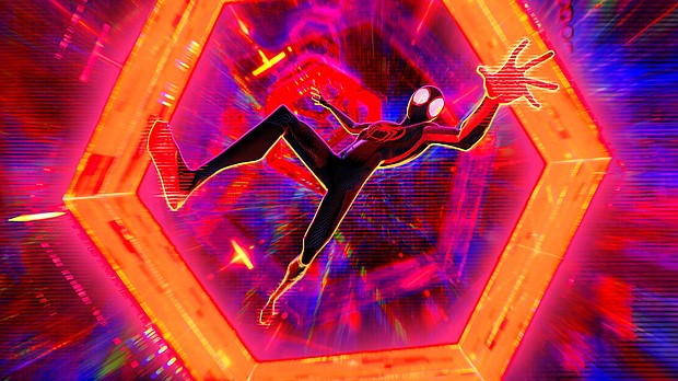 Spider-Man (voiced by Shamiek Moore) in "Spider-Man: Across the Spider-Verse."
Mandatory Credit:	Sony Pictures