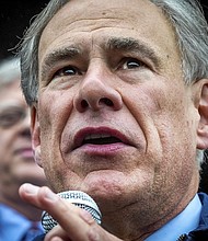 Gov. Greg Abbott speaks on the north steps of the State Capitol to supporters at a Texas Public Policy Foundation Parent Empowerment rally on March 21, 2023, in Austin. On June 2, 2023, Abbott signed a bill that would ban gender-affirming care for most minors in Texas.
Mandatory Credit:	Ricardo B. Brazziell/Austin American-Statesman/AP/FILE