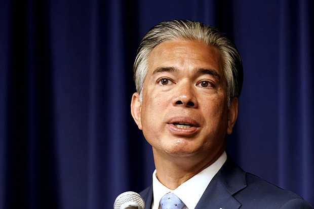 An investigation is underway after over a dozen migrants arrived in Sacramento, California, by private jet “with no prior arrangement or care in place,” California Attorney General Rob Bonta said on June 3. Bonta is seen here in June 2022.
Mandatory Credit:	Rich Pedroncelli/AP/FILE