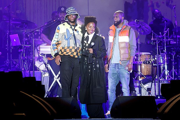Wyclef Jean, Lauryn Hill, and Pras Michel of The Fugees perform during the 2023 The Roots Picnic at The Mann on June 03, 2023, in Philadelphia.
Mandatory Credit:	Taylor Hill/Getty Images
