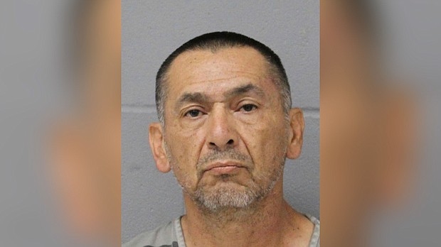 Raul Meza Jr., 62, pictured on May 29, called police on May 24 and confessed to killing his 80-year-old roommate, Jesse Fraga, and implicated himself in the killing of 66-year-old Gloria Lofton in 2019, Austin Police Department officials said at a  news conference.
Mandatory Credit:	Austin Police Department/AP