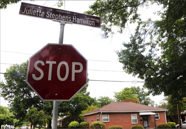 Three new honorary street posts were placed throughout Richmond last month, commemorating the contributions of notable in Richmond residents who recently died. Among the honorees are Juliette Stephen Hamilton, a school crossing guard and nurse’s aide, Rev. Kenneth E. Dennis Sr., former pastor, Greater Mt. Moriah Baptist Church, and Langston Randolph Davis Sr., president and CEO of Davis Brothers Construction Co. The signs are located in the 4300 block of Corbin Street in front of Ms. Hamilton’s former home, outside the Davis Brothers Construction headquarters, 2410 Chamberlayne
Ave., and outside Greater Mt. Moriah Baptist Church, 913 N. 1st. St.