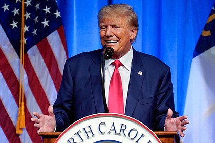 Former President Donald Trump speaks during the North Carolina Republican Party Convention in Greensboro, N.C., Saturday, June 10, 2023. ((AP Photo/George Walker IV, File))
