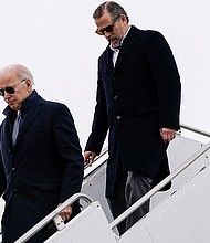 U.S. President Joe Biden and son Hunter Biden disembark from Air Force One at Hancock Field Air National Guard Base in Syracuse, New York, U.S., February 4, 2023.
Mandatory Credit:	Elizabeth Frantz/Reuters/FILE