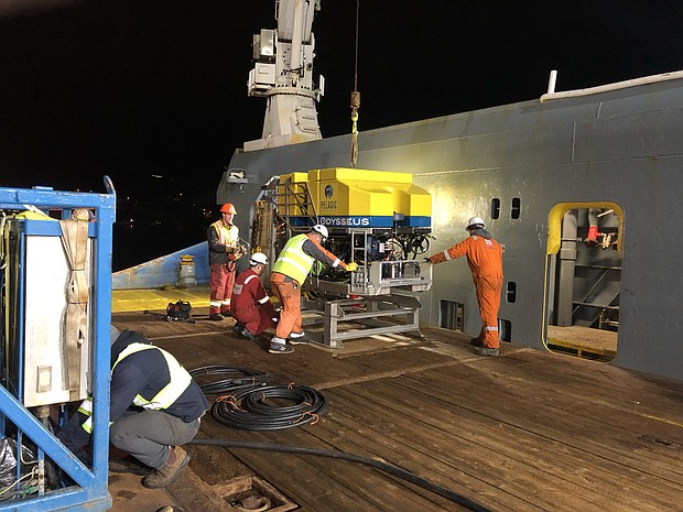 The spokesperson for Pelagic Research Services verified that their remotely operated vehicle, which conducted the initial search for the submerged OceanGate vessel on the ocean floor, successfully discovered the field of debris.
Mandatory Credit:	Pelagic Research Services