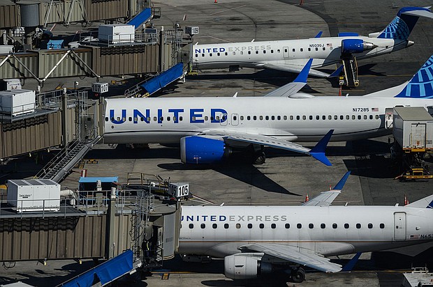 United Airlines aircrafts are parked at Newark Liberty International Airport in Newark, New Jersey, on March 9, 2023.
Mandatory Credit:	Ed Jones/AFP/Getty Images/FILE