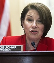 Democratic Sen. Amy Klobuchar said on June 25 she supports allowing limitations on abortion in the third trimester of pregnancy.
Mandatory Credit:	Tom Williams/Getty Images