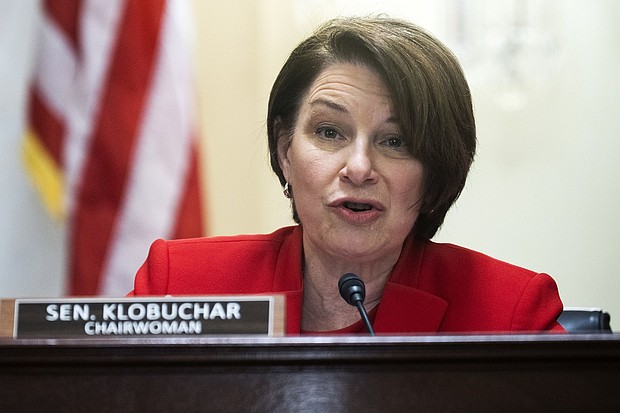 Democratic Sen. Amy Klobuchar said on June 25 she supports allowing limitations on abortion in the third trimester of pregnancy.
Mandatory Credit:	Tom Williams/Getty Images