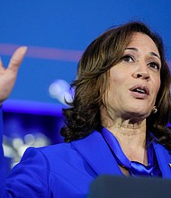 Vice President Kamala Harris speaks about reproductive rights during an event in Washington, on June 23.
Mandatory Credit:	Susan Walsh/AP