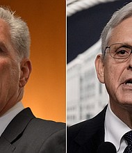Kevin McCarthy (left) and Merrick Garland are pictured here in a split image.
Mandatory Credit:	AFP/Getty Images