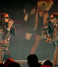 Offset and Quavo perform onstage during the BET Awards 2023 at Microsoft Theater on June 25.
Mandatory Credit:	Kevin Winter/Getty Images
