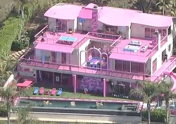 Barbie's dreamhouse comes to life in Malibu with this three-story lookalike to Barbie's iconic mansion that looks a lot like a set out of Warner Bros. upcoming "Barbie" movie.
Mandatory Credit:	KABC