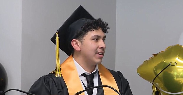 rving High School graduate, Rene Amaya, gets a surprise after suffering a life-threatening allergic reaction.
Mandatory Credit:	KTVT
