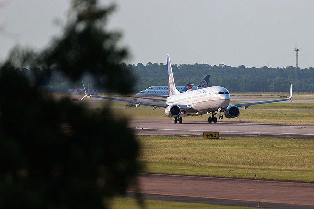 A United Airlines plane departs from George Bush Intercontinental Airport in Houston, Texas on June 25.
Mandatory Credit:	Reginald Mathalone/NurPhoto/Shutterstock