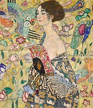 "Dame mit Fächer" (Lady with a Fan), the last portrait completed by Gustav Klimt before his death.
Mandatory Credit:	Courtesy Sotheby's