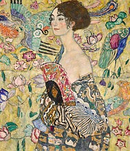 "Dame mit Fächer" (Lady with a Fan), the last portrait completed by Gustav Klimt before his death.
Mandatory Credit:	Courtesy Sotheby's