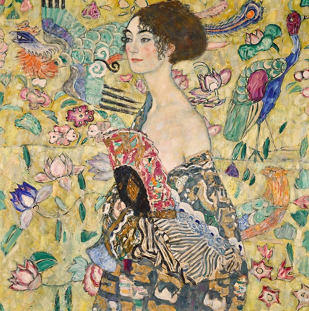 "Dame mit Fächer" (Lady with a Fan), the last portrait completed by Gustav Klimt before his death.
Mandatory Credit:	Courtesy Sotheby's