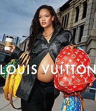 Rihanna pictured carrying various versions of Pharrell Williams' reimagined Louis Vuitton Speedy bag.
Mandatory Credit:	Keizō Kitajima/ Martine Syms/Louis Vuitton