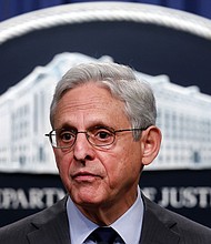Attorney General Merrick Garland speaks at a press conference at the U.S. Department of Justice on on October 24, 2022 in Washington, DC.
Mandatory Credit:	Kevin Dietsch/Getty Images/File