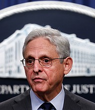 Attorney General Merrick Garland speaks at a press conference at the U.S. Department of Justice on on October 24, 2022 in Washington, DC.
Mandatory Credit:	Kevin Dietsch/Getty Images/File