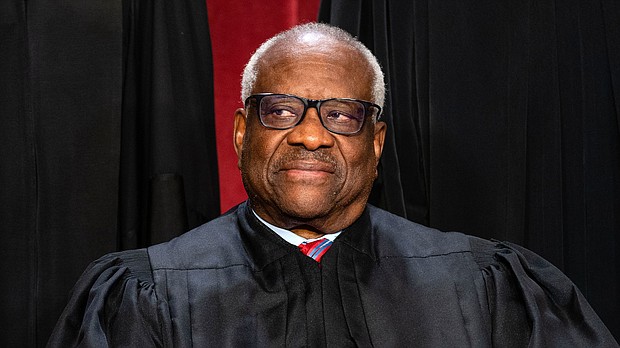 Justice Clarence Thomas on Tuesday called for the Supreme Court to revisit the “flawed” ruling in the 1964 case.
Mandatory Credit:	Eric Lee/Bloomberg/Getty Images