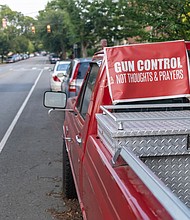 Sobering sentiments in a block along Grove Avenue in Richmond’s West End.