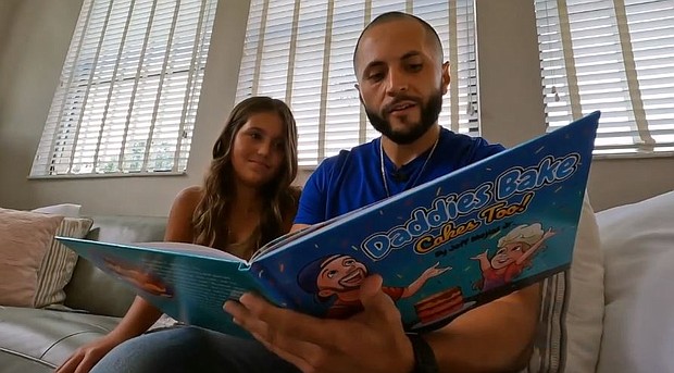 Jeff Mejias Jr. wrote 'Daddies Bake Cakes Too!' for his brave daughter  Audriana who had brain surgery.
Mandatory Credit:	WFTS