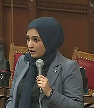 A man faces charges for attacking Connecticut state representative Maryam Khan while she attended prayer service at the XL Center.
Mandatory Credit:	WFSB