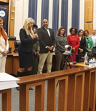 Members of Richmond City Council and representatives from the City’s administration honored Jean Patterson Boone, Richmond Free Press publisher and co-founder, and her husband, the late Raymond H. Boone, the founder and former editor and publisher of the Richmond Free Press, for their collective work on June 12. Mr. Boone died nine years ago after a brief illness.