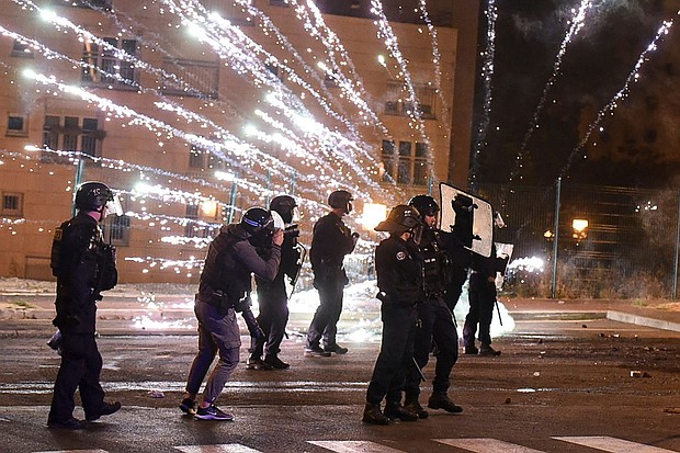 Second night of rioting in Nanterre between young people and the police following the death of a 17-year-old following a roadside check, in Nanterre.
Mandatory Credit:	Abaca Press/SIPAPRE/Sipa USA/AP