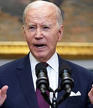 President Joe Biden speaks about the US Supreme Court's decision to strike down race-conscious student admissions programs at Harvard University and the University of North Carolina, during brief remarks in the Roosevelt Room at the White House in Washington, DC, on June 29.
Mandatory Credit:	Kevin Lamarque/Reuters