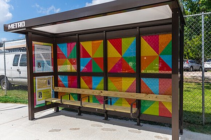 New bus shelter artwork at Main @ 43rd.