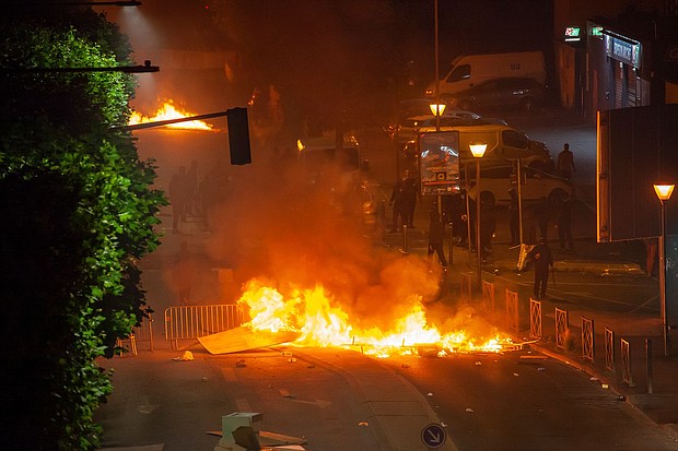 Pictured here are the second night of riots following the death of Nahel, in Montreuil, Ile de France, on June 30.
Mandatory Credit:	Stephane Rouppert/Reuters