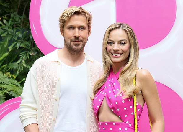 Ryan Gosling and Margot Robbie at a Los Angeles press junket for the "Barbie" movie in June. Part of her effort included the “Barbie” actor mandating a pink dress code, by which cast and crew members of the production had to abide once a week, this according to Robbie’s co-star Ryan Gosling.
Mandatory Credit:	Rodin Eckenroth/FilmMagic/Getty Images