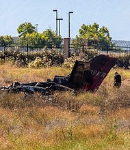 A private jet crashed near in a field in Murrieta, California, killing all six people on board.
Mandatory Credit:	Irfan Khan/Los Angeles Times/Getty Images
