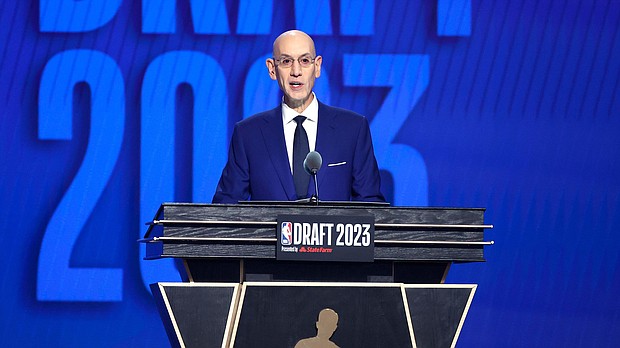 NBA commissioner Adam Silver speaks during the first round of the 2023 NBA Draft at Barclays Center on June 22 in the Brooklyn borough of New York City. The NBA has unveiled the format and groups for its in-season tournament set to debut next season.
Mandatory Credit:	Sarah Stier/Getty Images