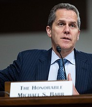 Michael Barr, Vice Chair for Supervision at the Federal Reserve, testifies about recent bank failures during a US Senate Committee on Banking, House and Urban Affairs hearing on Capitol Hill in Washington, DC, on May 18.
Mandatory Credit:	Saul Loeb/AFP/Getty Images