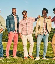 Left to Right:
#1:
Tobago Bay Crew Color: Tropical Fern $
110
Mood Indio Plaid Color: Deep Space $
138
Boracay Jean Color: Medium Indigo $
138
Charter
Trucker
Cap Color: Khaki $
44.50
#2:
Boracay Denim Trucker Jacket Color: Medium Indigo Wash
$168
Tortola Paloma Blooms Color: Dockside Blue $
128
Boracay Flat Front Pant Color: Wild Geranium $
138
#3:
Coastline
Cord Tranquil Check Color: Candy Rose $138
Boracay Flat Front Pant Color: Bleached Sand $138
#4:
Indio Coast Check Color: Peach Melt $138
Boracay Coastal Cruiser Color: Khaki $198
Boracay Jean Color: Light Indigo Wash
$138
#5:
Mon
t
serrat Half
-
Zip Color: New Sail Red $
138
Bali Skyline Tee Color: White $
59.50
Boracay 5
-
Pocket Pant Color: British Bourbon $
138