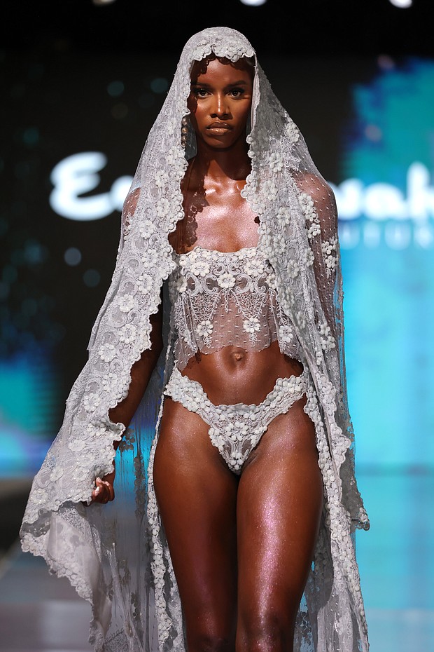 A model walks the runway at Ema Savahi at Miami Swim Week - The Shows at SLS South Beach on July 05, 2023 in Miami Beach, Florida. (Photo by Thomas Concordia/Getty Images for Miami Swim Week - The Shows)