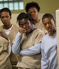 (From left) Danielle Brooks, Vicky Jeudy, Uzo Aduba, Adrienne C. Moore and Samira Wiley in 'Orange Is the New Black.'
Mandatory Credit:	Jessica Miglio/Netflix