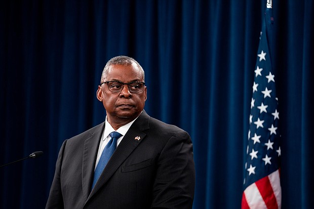 US Defense Secretary Lloyd Austin said Republican Sen. Tommy Tuberville’s holds on hundreds of senior military nominations are a “national security issue.”
Mandatory Credit:	Sarah Silbiger/Getty Images