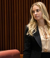 Dr. Katherine Roxanne Grawe, known to her online followers and patients as "Dr. Roxy," appears at a medical board hearing in Columbus, Ohio, on July 12. Grawe had her state medical license revoked permanently on Wednesday.
Mandatory Credit:	Courtney Hergesheimer/Columbus Dispatch/USA TODAY NETWORK