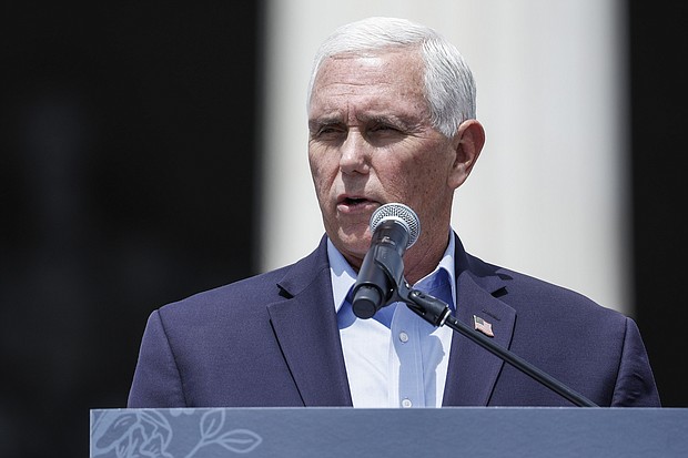 Republican presidential candidate and former vice president Mike Pence speaks during a Celebrate Life Day rally outside the Lincoln Memorial on June 24 in Washington, DC.
Mandatory Credit:	Anna Moneymaker/Getty Images