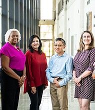 From left to right, the PVAMU GET-PHIT faculty team: Drs. Max Winshell Fontus, Sharon McWhinney, Naznin Sultana, Seungchan Kim, Noushin Ghaffari, and Andrea McDonald.
