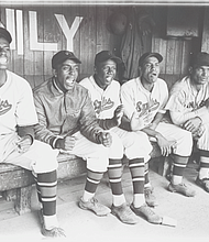 The Newark Eagles in Dugout in 1936, from THE LEAGUE, a Magnolia Pictures release. © Yale University Art Gallery. Photo courtesy of Magnolia Pictures.
