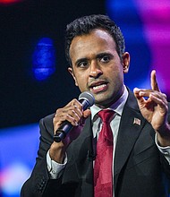 Vivek Ramaswamy, 2024 Republican presidential hopeful, speaks at the Turning Point Action USA conference in West Palm Beach, Florida, on July 15.
Mandatory Credit:	Giorgio Viera/AFP/Getty Images