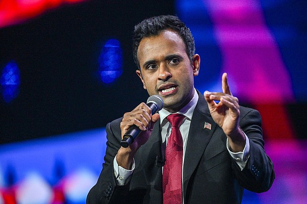 Vivek Ramaswamy, 2024 Republican presidential hopeful, speaks at the Turning Point Action USA conference in West Palm Beach, Florida, on July 15.
Mandatory Credit:	Giorgio Viera/AFP/Getty Images