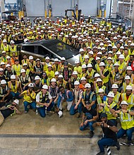 Tesla finally built its first Cybertruck, the company tweeted, two years behind schedule.
Mandatory Credit:	From Tesla