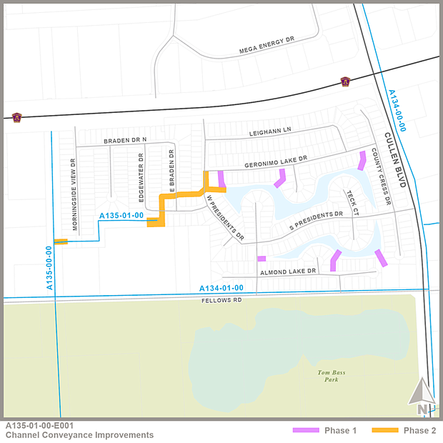 HCFCD Project ID: A135-01-00-E001 – Bond Project ID: F-01
